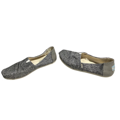 TOMS Gray Black Alpargata Slip-On Shoes Women 7.5 — Casual, Comfort, Everyday