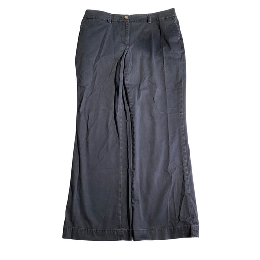 Talbots Black Flat Front Flare Pants Size 12 - Minimalist, Office Siren, Classic