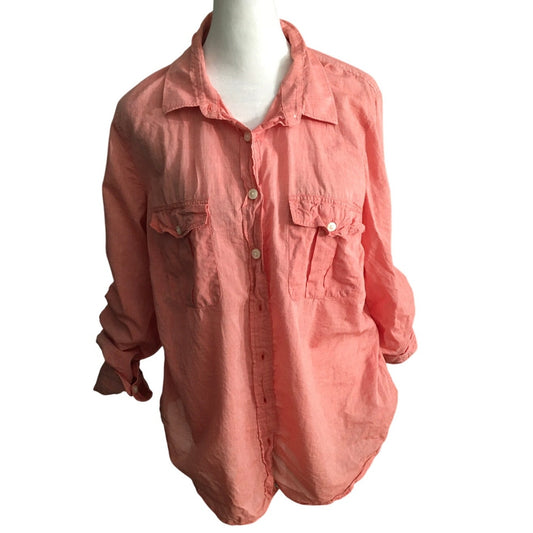 J.Crew Light Red Button-Down Shirt Size XL - Preppy, Casual, Everyday