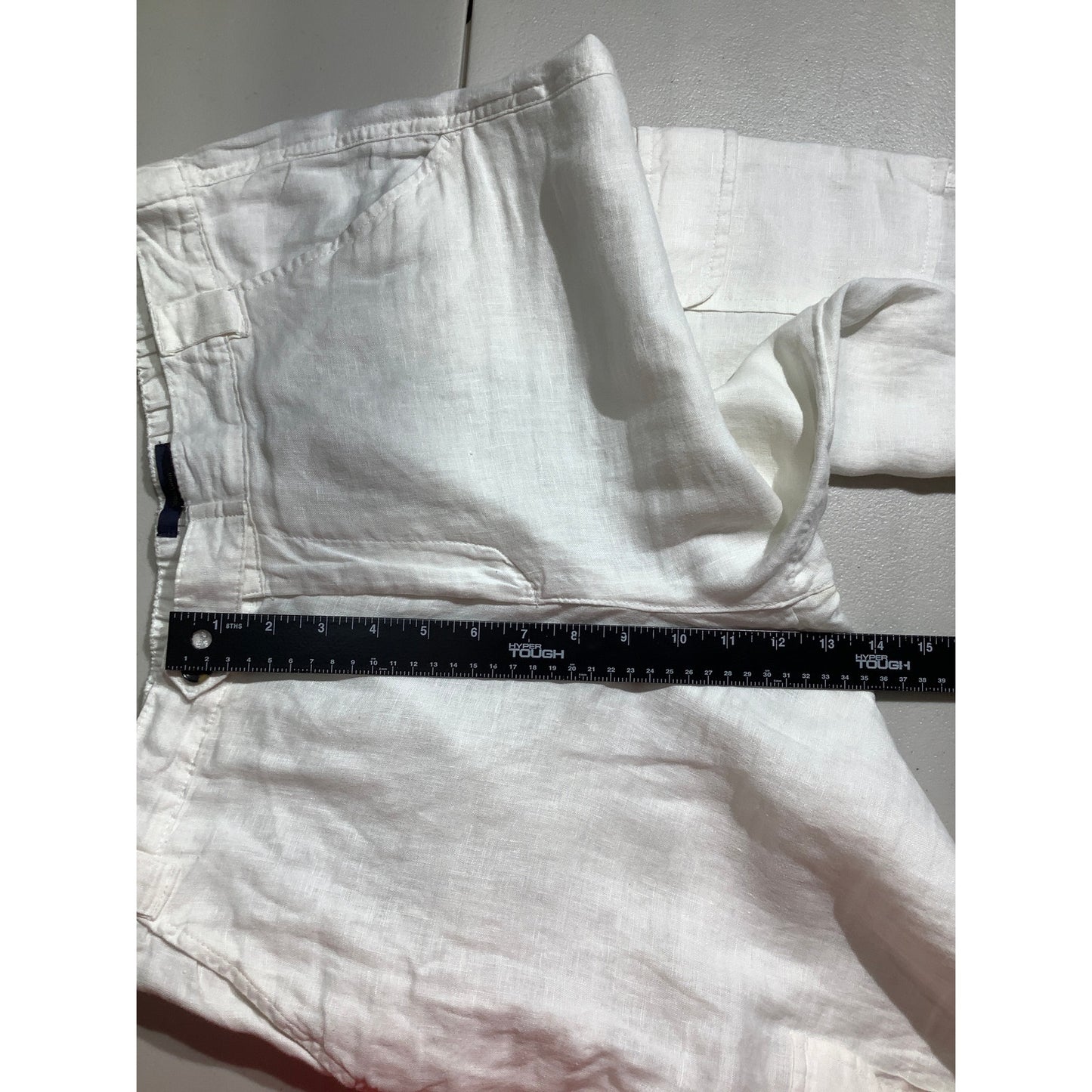 Rachel Roy White Linen Cargo Crop Pants Women’s L — Lightweight, Casual, Summer