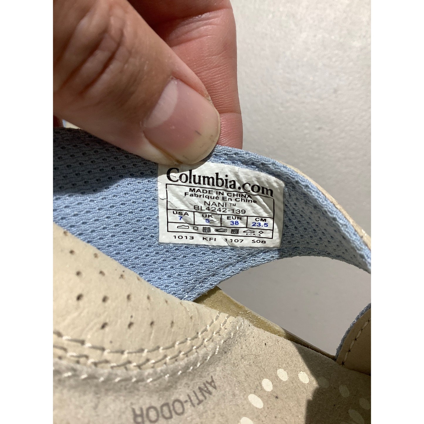 Columbia Nani Slide Sandals Light Blue/Ivory Women’s 7— Comfort, Outdoor, Casual