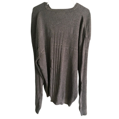 Cotton Traders Dark Gray Knit Sweater Size XL Vintage 90s Classic Grandpa Core