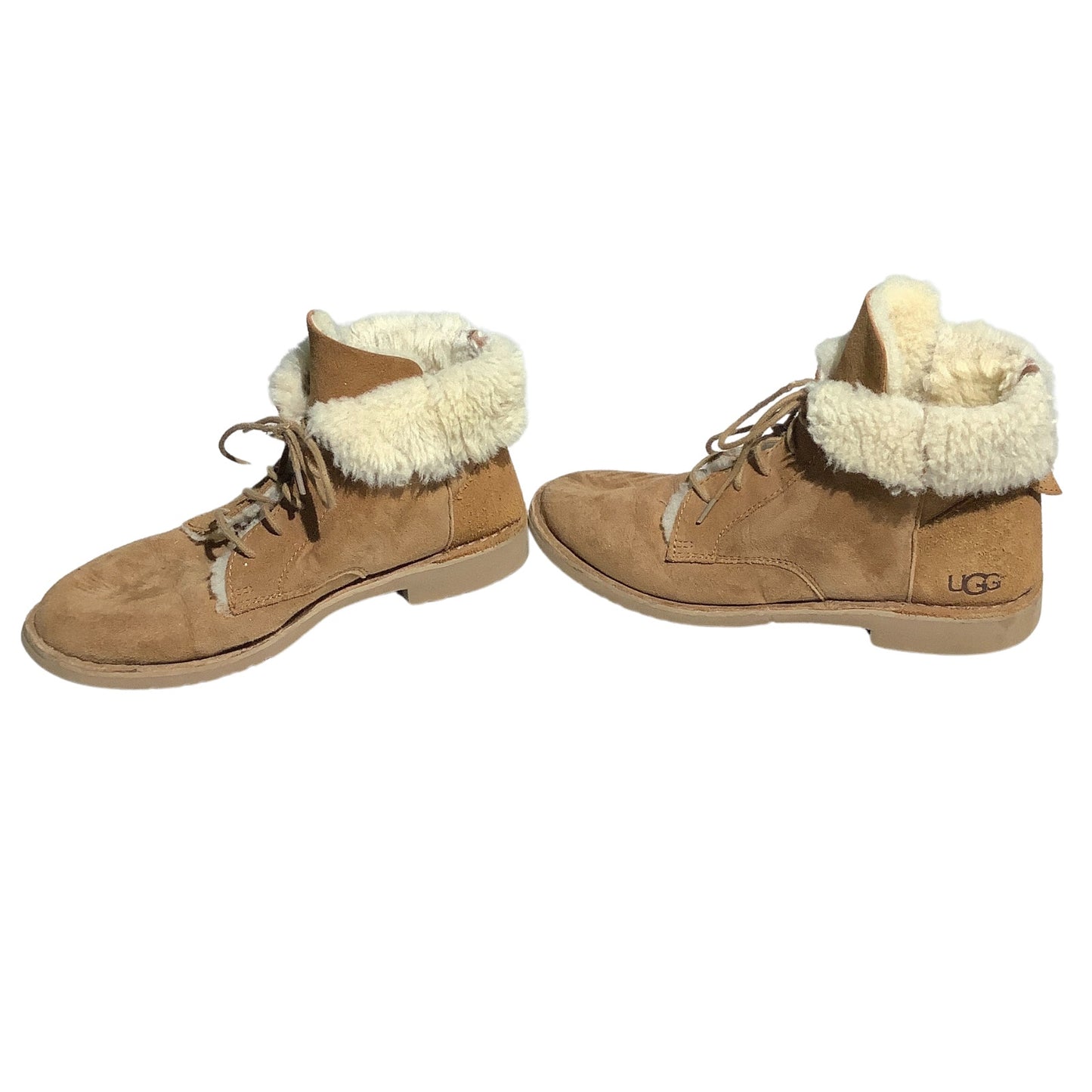 UGG Quincy Chestnut Suede Boots Women’s Size 10 – Cozy, Lace-Up, Shearling