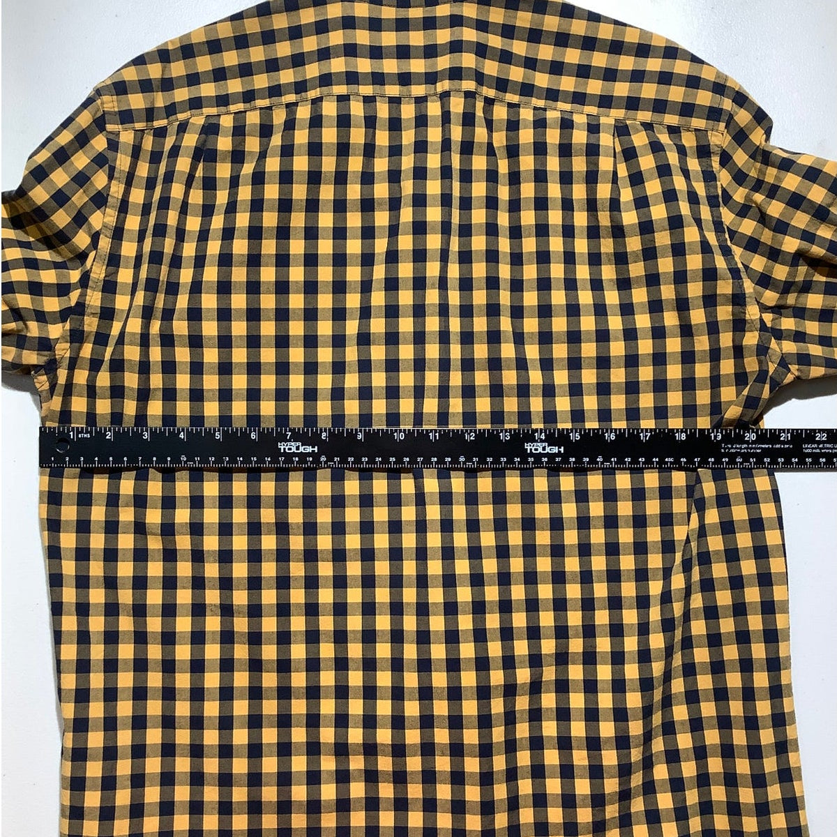 J.Crew Men's L Yellow Blue Gingham Slim Flex Washed Button Down Shirt