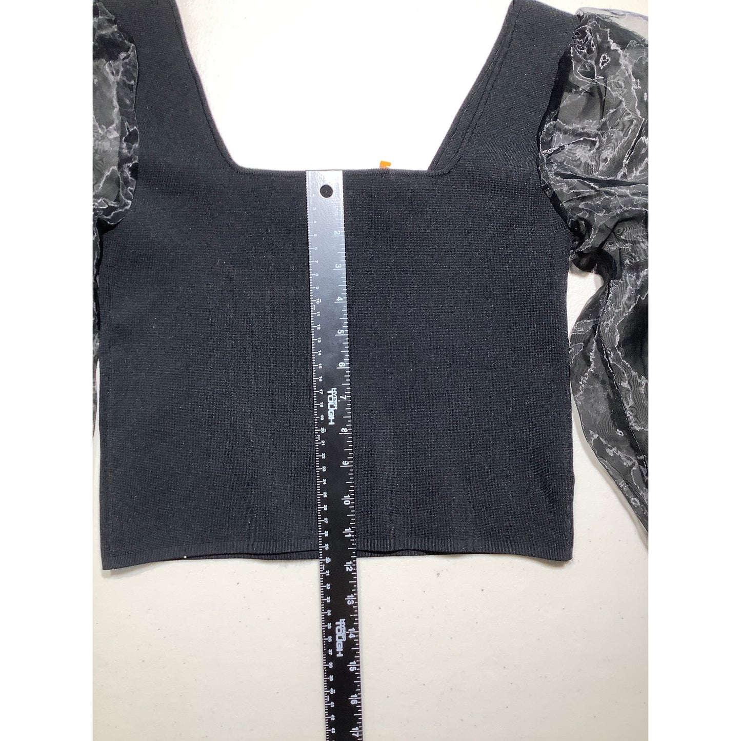 House of Harlow Sheer Puff Sleeve Blouse Women Small — Chic, Statement, Dressy