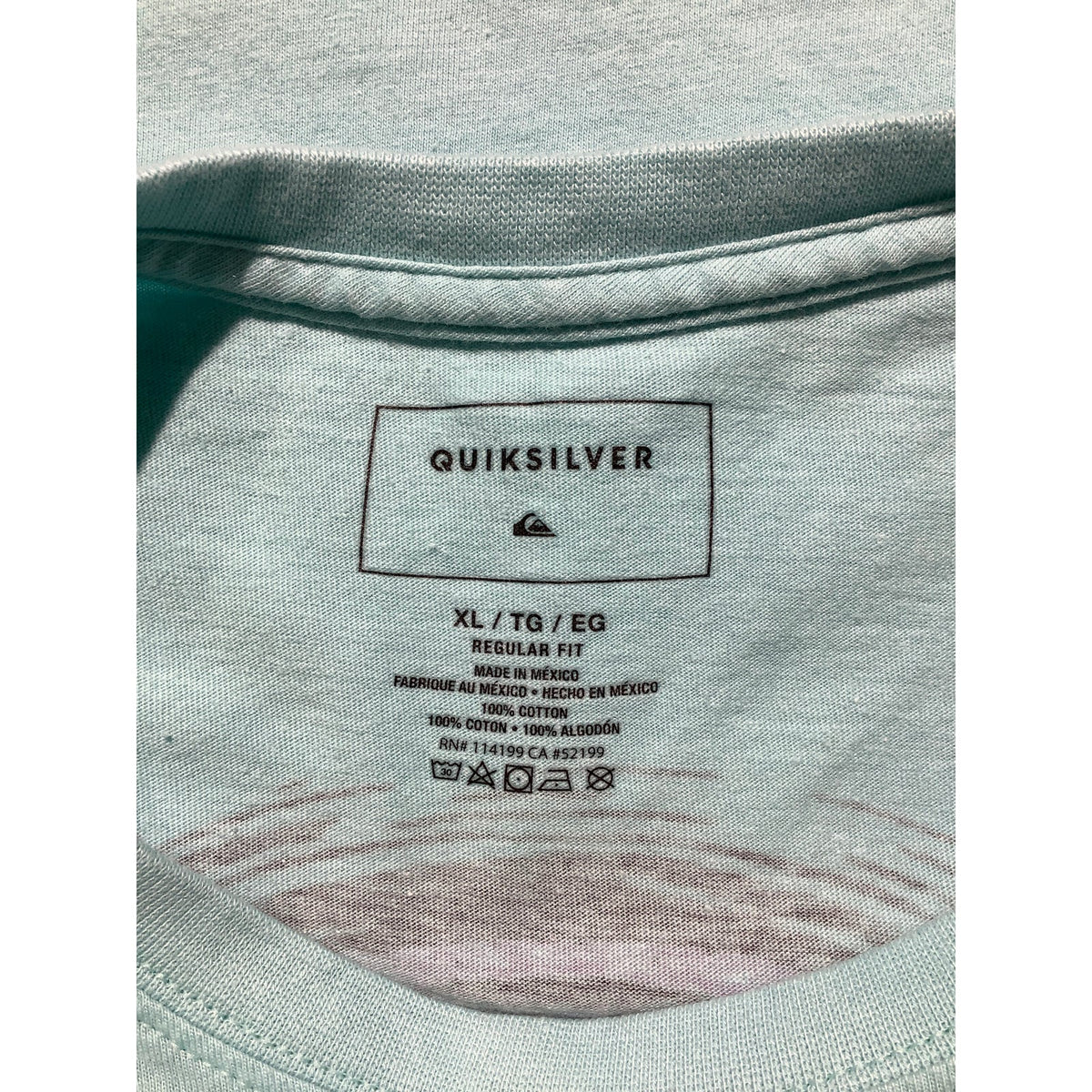 Quiksilver Men's XL Teal 100% Cotton Surf Skate Crewneck T-Shirt