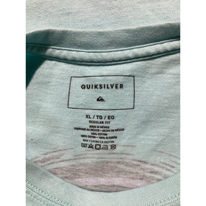 Quiksilver Men's XL Teal 100% Cotton Surf Skate Crewneck T-Shirt