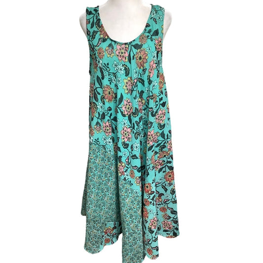 Anna & Kate Floral Seafoam Flowy Tank Dress OS, Boho, Cottagecore, Feminine