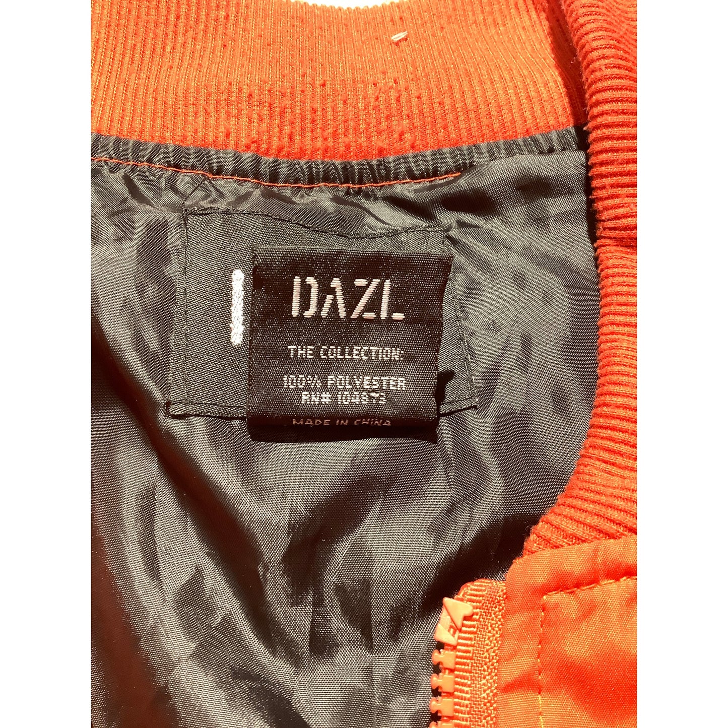 Dazi Orange Full-Zip Bomber Jacket Women’s 2X — Y2K, Streetwear, Casual