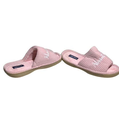 Nautica Waffle Textured Slippers Women Size 9-10 — Cozy, Lounge, Casual