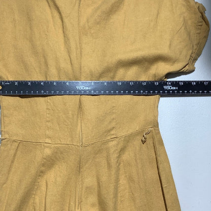 Rebellion Mustard Yellow Linen Blend Jumpsuit Women’s XS - Boho, Casual, Summer