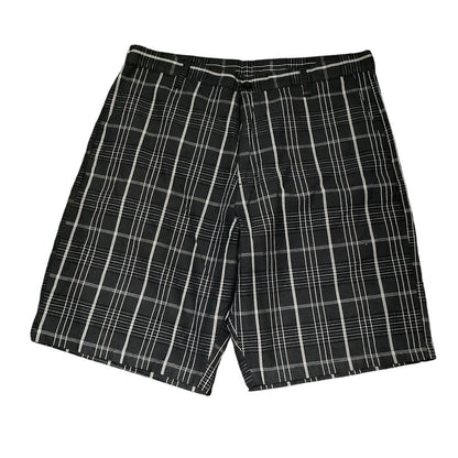 Burnside Men's Black and Grey Striped Shorts 36 - Casual, Preppy, Streetwear