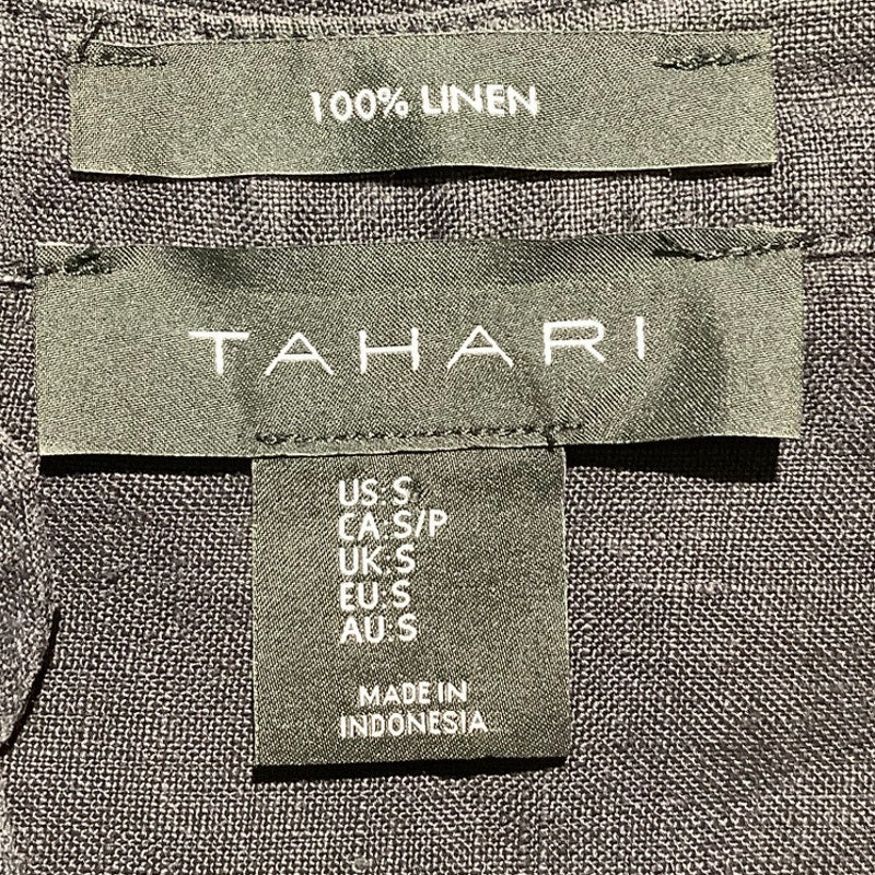 Tahari Black Linen Tunic Dress Women S — V-Neck, Lightweight, Minimalist