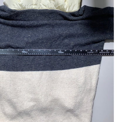 POL Ivory & Blue Colorblock Hoodie Women’s Size S/M — Cozy, Casual, Oversized