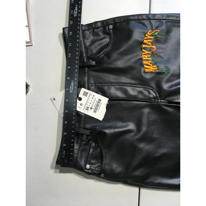 MaryJays Black Faux Leather Pants Size M - Baddie, Y2K, Streetwear