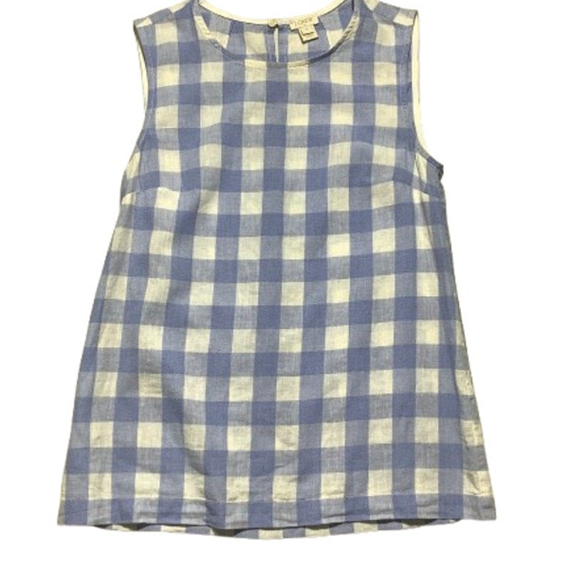 J. Crew Gingham Shell Top Women’s 00 — Linen Blend, Classic, Summer