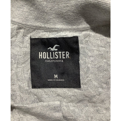 Hollister Men's M Light Gray Textured Crinkle Button Up Collared Shirt