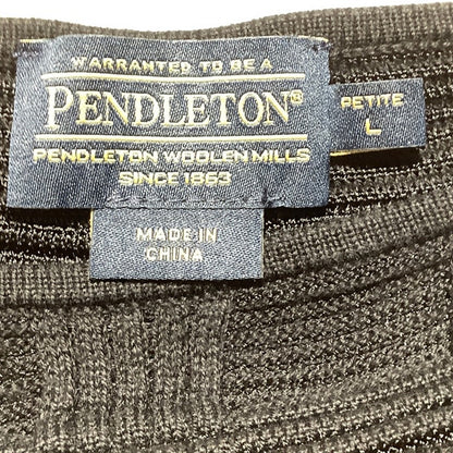 Pendleton Knit Tunic Sweater Women’s Size L Petite – Classic, Textured, Black
