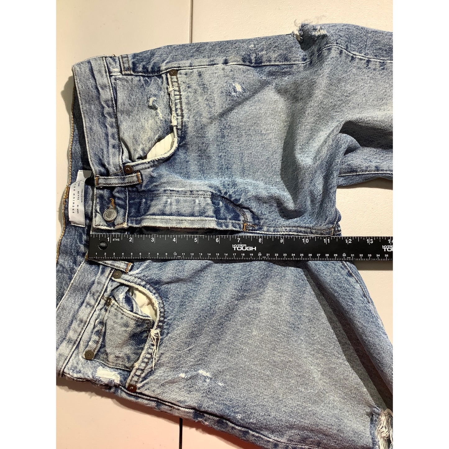 Zara Man Acid Wash Distressed Jeans Men 30 — Premium Denim, Streetwear, Raw Hem