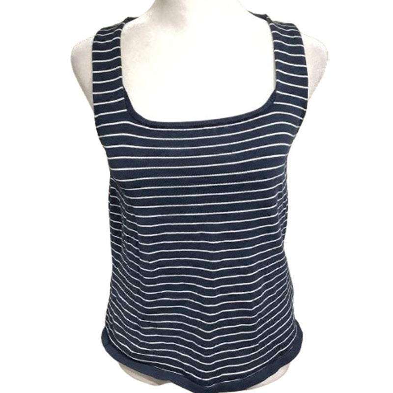 Lauren Ralph Lauren Navy & White Striped Tank Top & Cardigan Set Preppy, Classic