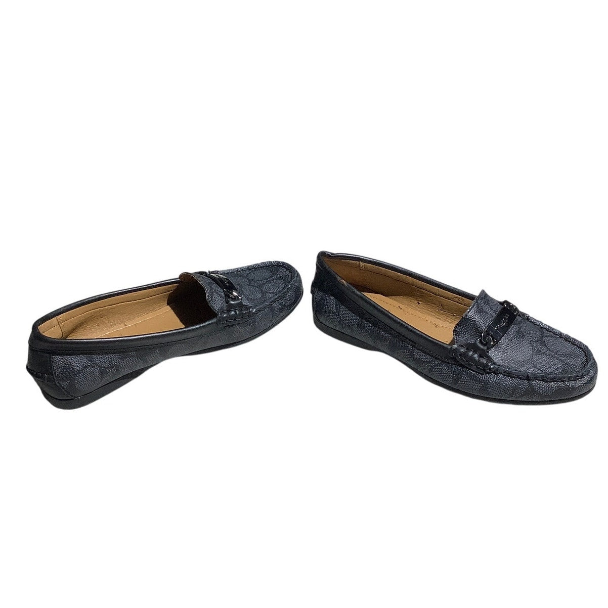 Coach Navy Blue Olive Monogram Loafers Women’s 5.5 — Preppy, Y2K, Designer