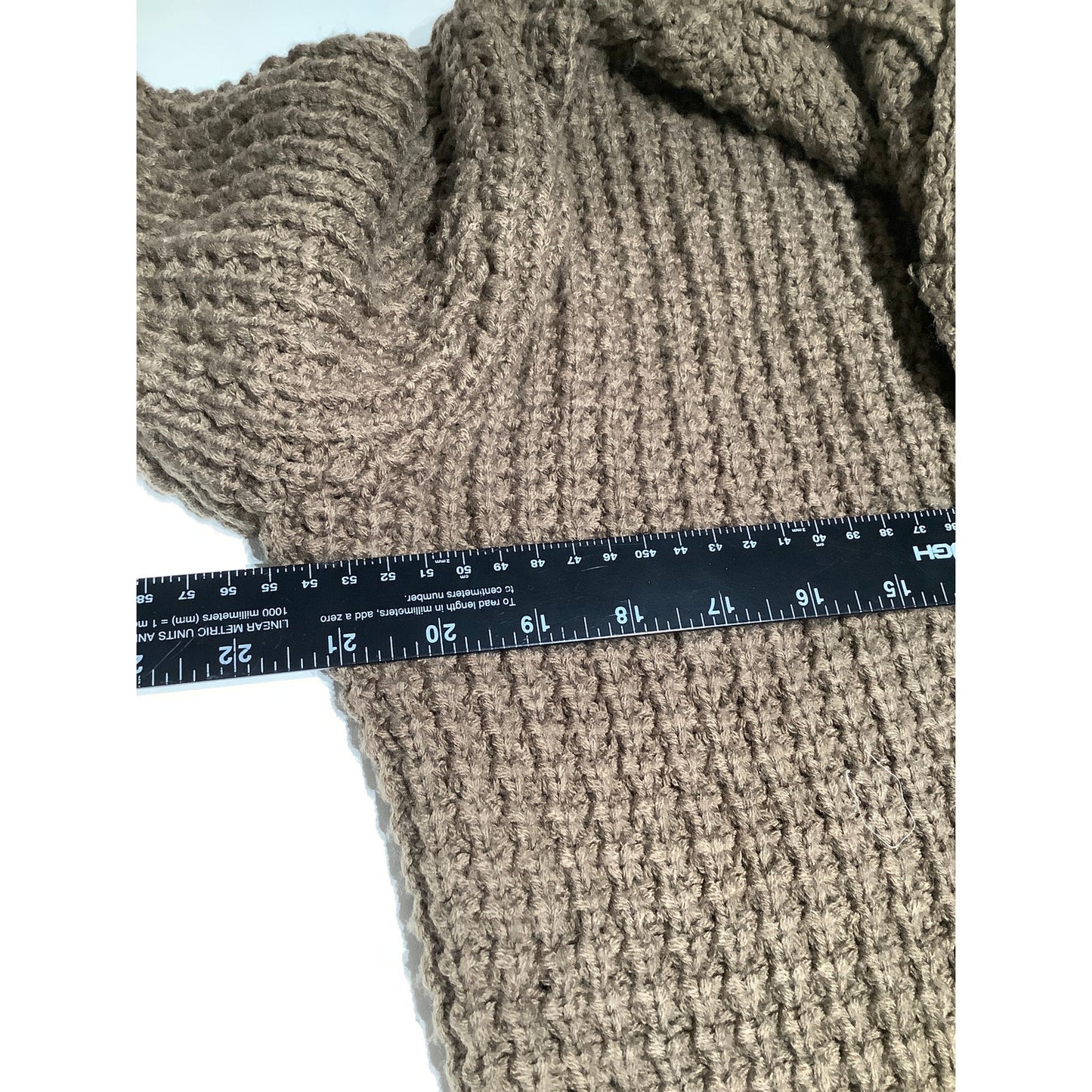 Zenana Brown Waffle Knit Turtleneck Sweater Small Cozy, Tunic Style, Minimalist