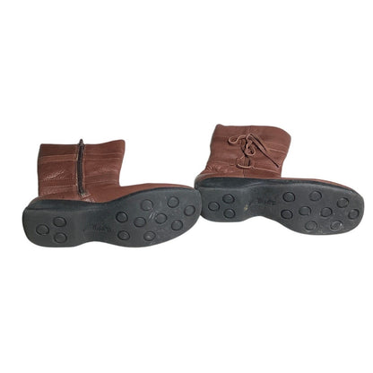 Clarks Brown Leather Zip Ankle Boots Women’s 8 — Comfort, Casual, Classic