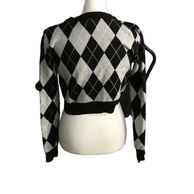 Streetwear Society Argyle Cropped Sweater Size XS - Preppy, Y2K, Baddie