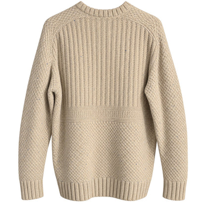Bob Timberlake Men's M Beige Vintage Wool Blend Heavy Knit Henley