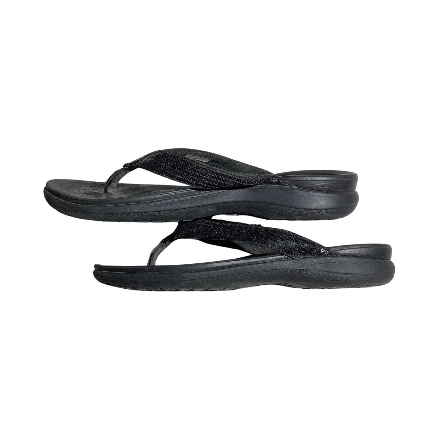 Crocs Black Dual Comfort Flip Flops Women’s Size 7— Casual, Comfort, Lightweight