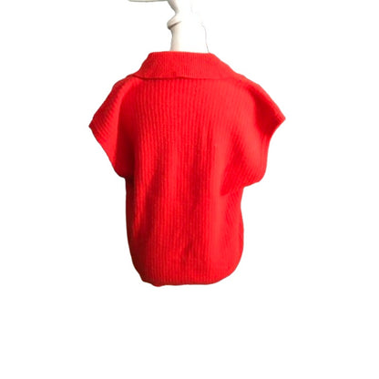 Evan Picone Petites Red Collared Sleeveless Sweater M- Vintage, Mobwife, Preppy