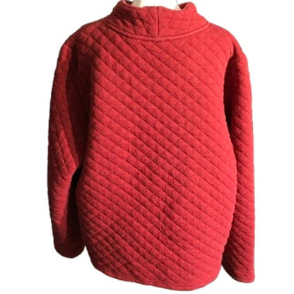 Orvis Red Quilted Pullover Size XL - Cozy, Classic, Cottagecore