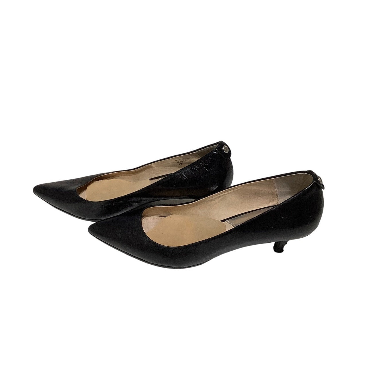Michael Kors Women's Black Leather Pumps 7M, 1-Inch Heel, Classic, Elegant