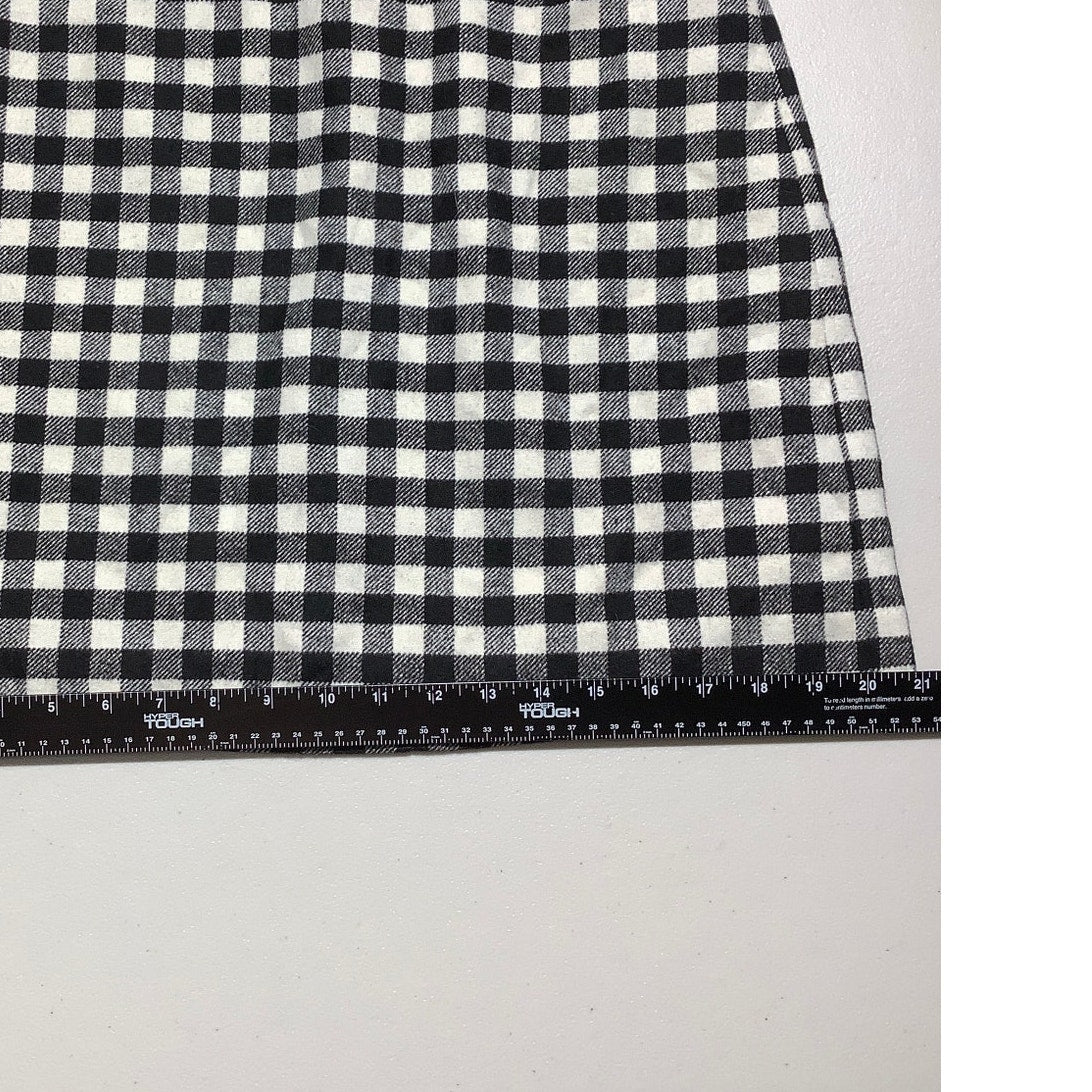 J.Crew Wool-Blend Check Skirt Black/White Women’s 6 — Classic, Preppy, Timeless