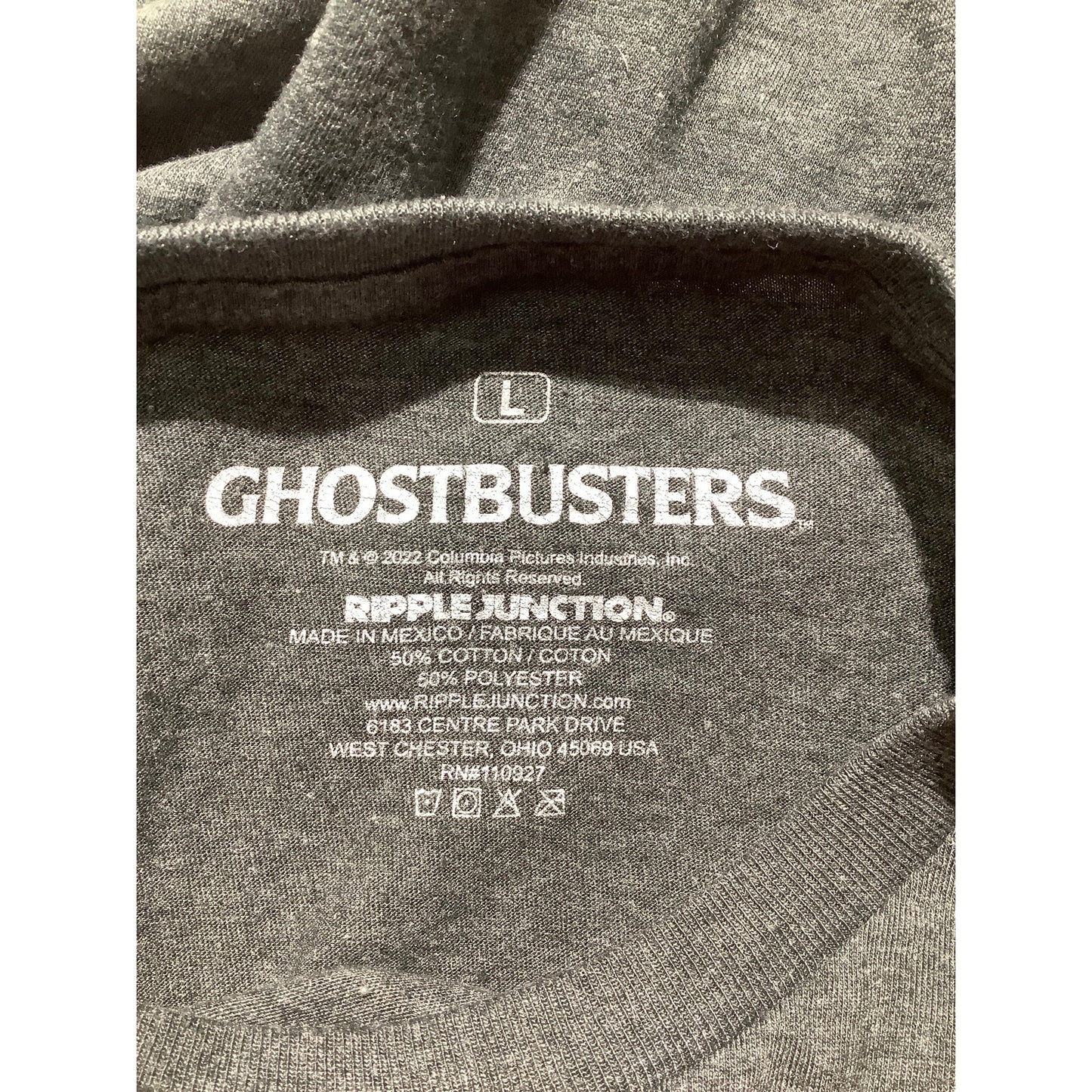 Ghostbusters Men’s Heathered Gray Graphic T-Shirt LG — Movie, Retro, Pop Culture