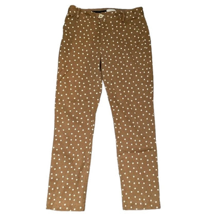 Anthropologie Brown Polka Dot Slim Pants, Size 4 - Preppy, Vintage, Classic