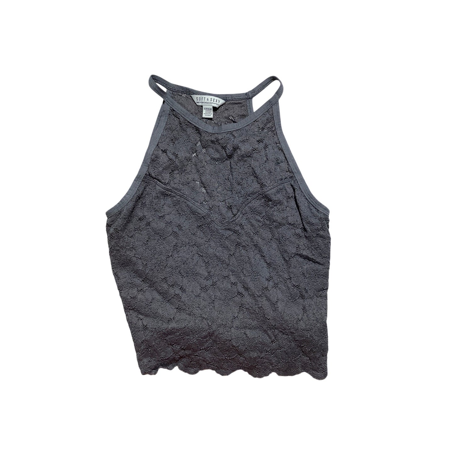 American Eagle Lace Halter Tank Top Women’s Size S — Feminine, Casual, Layering