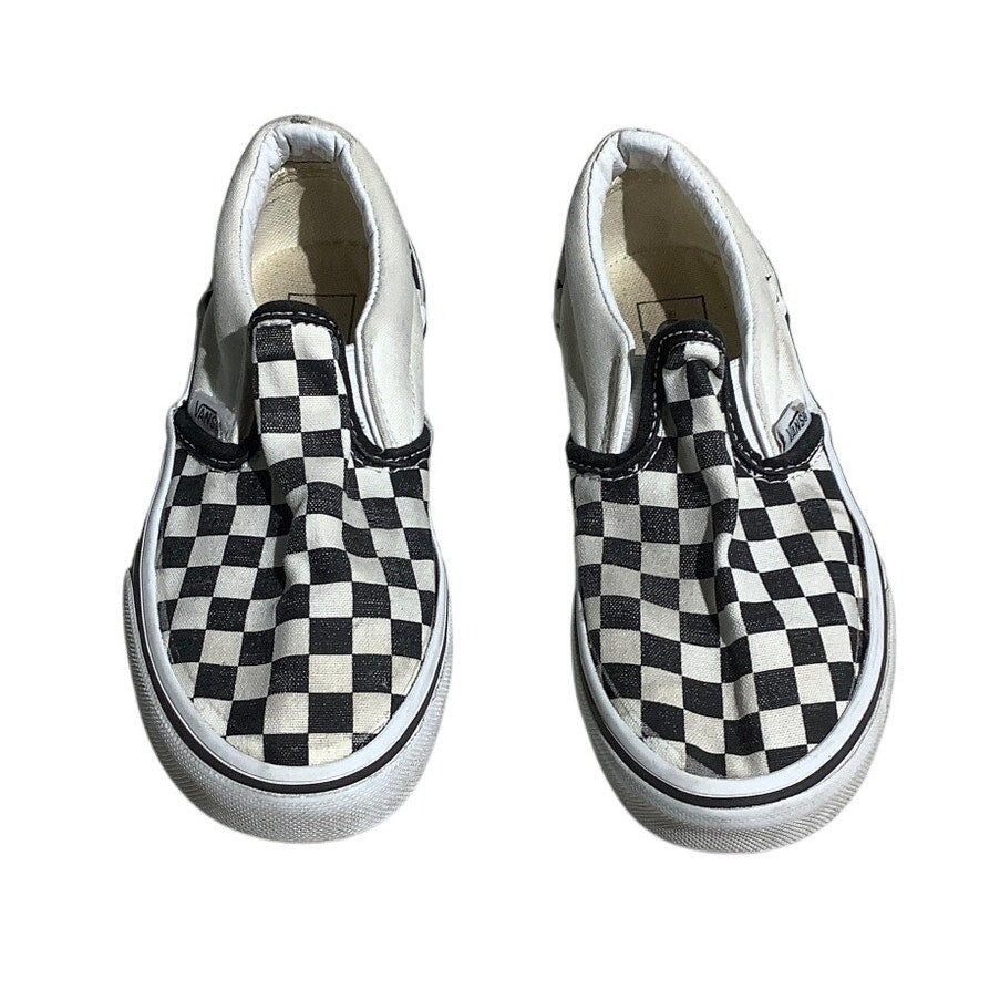 Vans Kids Slip-On Shoes Size 1 — Black/White Checkerboard, Classic, Casual