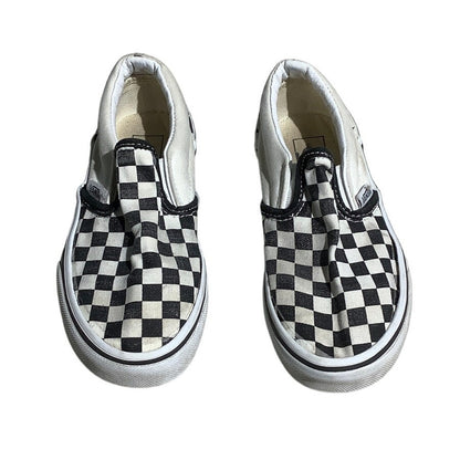 Vans Kids Slip-On Shoes Size 1 — Black/White Checkerboard, Classic, Casual