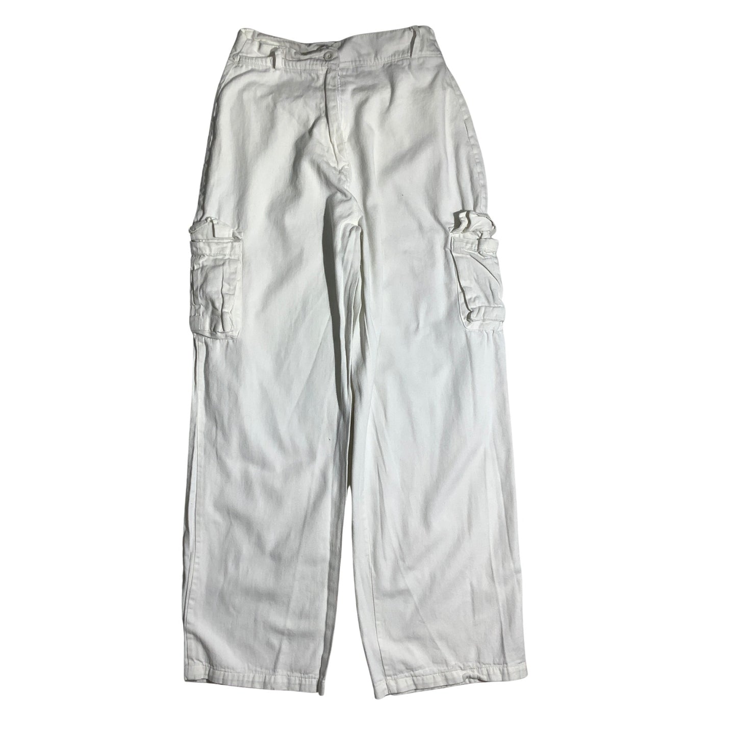 PrettyLittleThing White Cargo Pants Women’s Size 4 — Y2K, Streetwear, Utility
