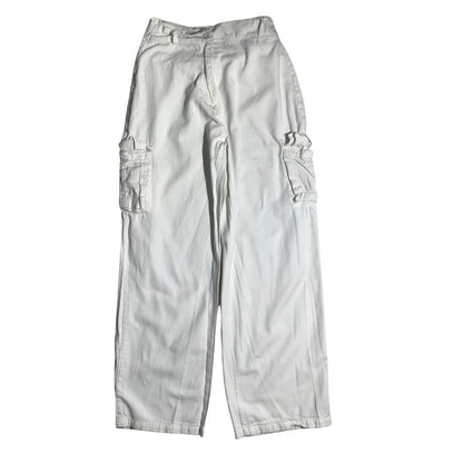 PrettyLittleThing White Cargo Pants Women’s Size 4 — Y2K, Streetwear, Utility