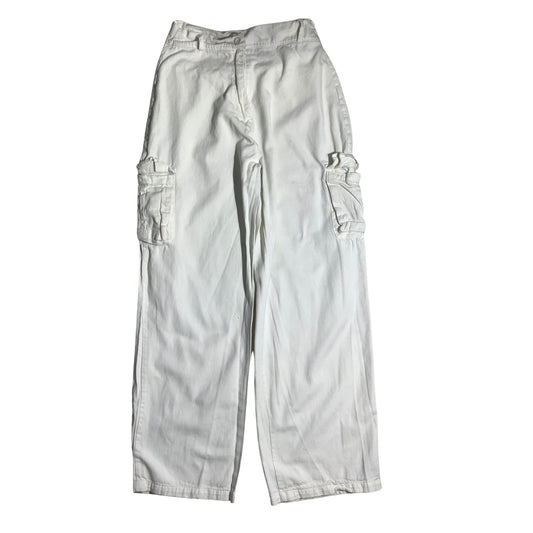 PrettyLittleThing White Cargo Pants Women’s Size 4 — Y2K, Streetwear, Utility
