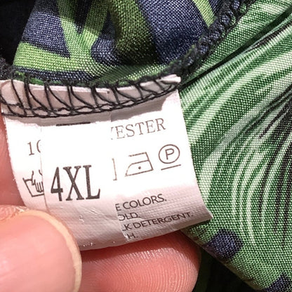 Women’s Long Skirt Size 4XL — Black, Palm Leaf, Maxi