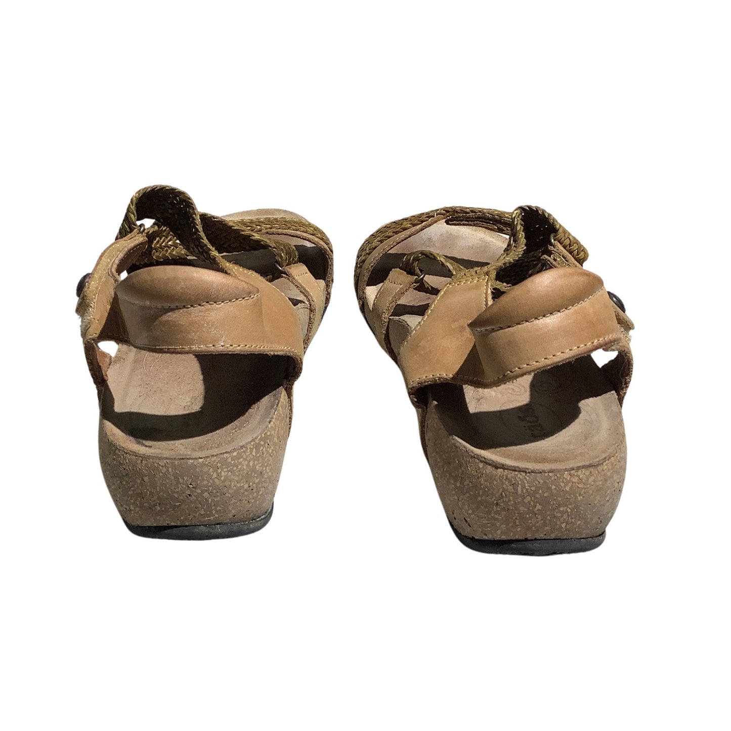 Taos Strappy Wedge Sandals Women Size 8-8.5 Beige Tan — Boho, Comfort, Casual