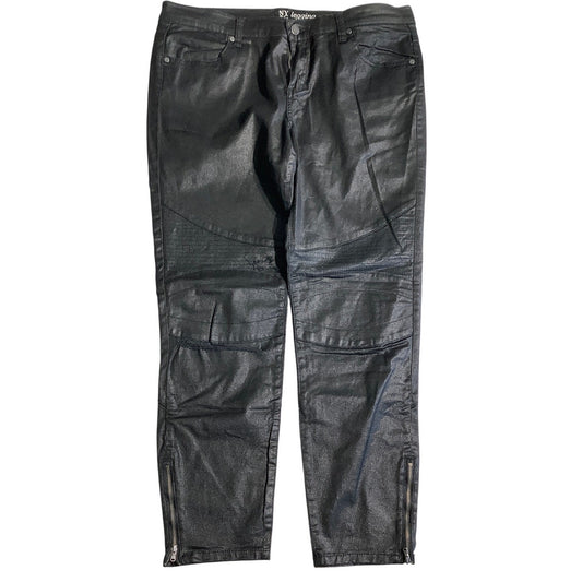 NY&C Black Faux Leather Leggings Women’s Size 12 - Edgy, Moto, Street Style