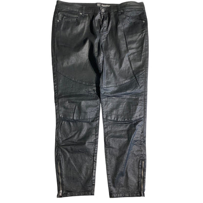 NY&C Black Faux Leather Leggings Women’s Size 12 - Edgy, Moto, Street Style