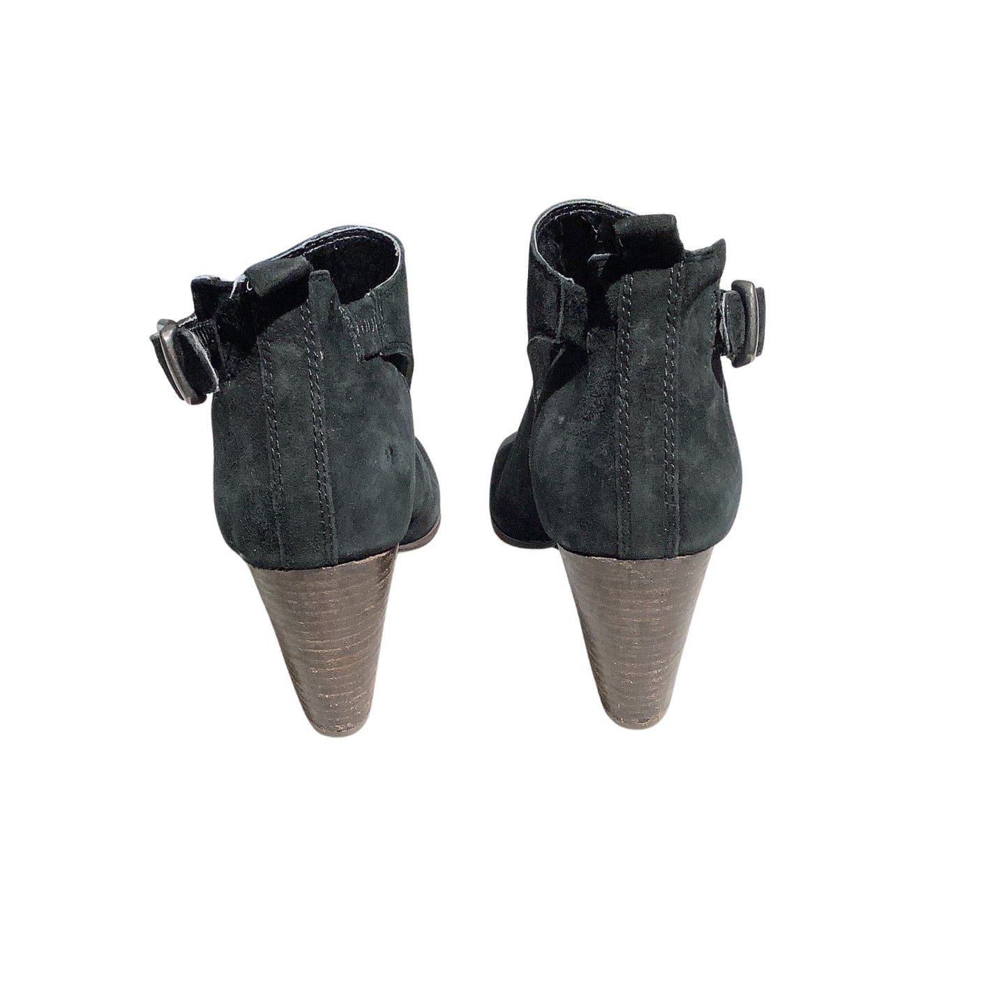 Lucky Brand Oona Suede Peep Toe Booties Women’s Size 7.5M — Black, Heeled, Ankle
