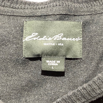 Eddie Bauer V-Neck Sweater Men’s Size Large — Cashmere Blend, Soft Knit, Classic