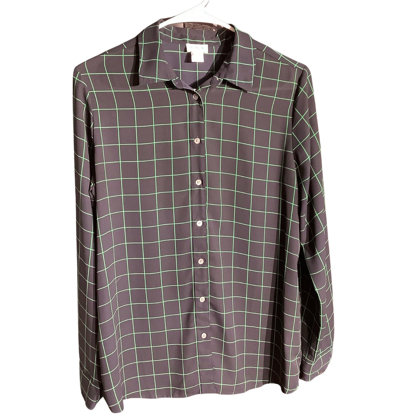 J.Crew Check Button-Down Shirt Women’s Small — Long Sleeve, Lightweight, Classic