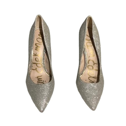 Sam Edelman Light Silver Metallic High Heels Women’s 9.5M Dressy, Sparkly, Party